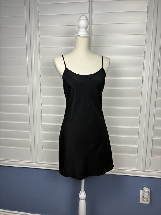 Rachel Roy Dresses & Skirts - RACHEL Rachel Roy Women’s 2 Black Tonal Dot Mini Slip Dress Adjustable Straps